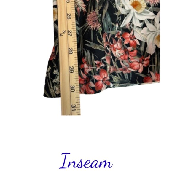 Antonio Melani Floral Wide-Leg Jumpsuit Size 4 Black and Terracotta - Picture 8 of 9